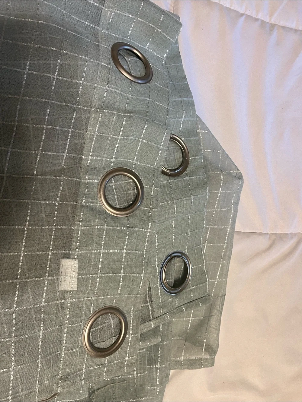 LIGHT GREEN GROMMET STYLE  SHEER CURTAIN PANELS - QTY OF 4- SIZE 38